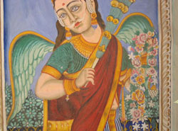 old painting of angel